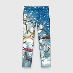 Леггинсы для девочки Боевые снеговики: атака, цвет: 3D-принт
