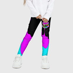 Леггинсы для девочки 6IX9INE Подтеки Красок, цвет: 3D-принт — фото 2