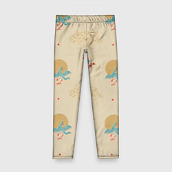 Леггинсы для девочки Китайский орнамент Феникс, цвет: 3D-принт