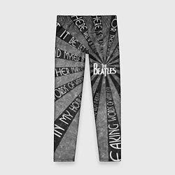 Леггинсы для девочки Beatles черно-белый, цвет: 3D-принт