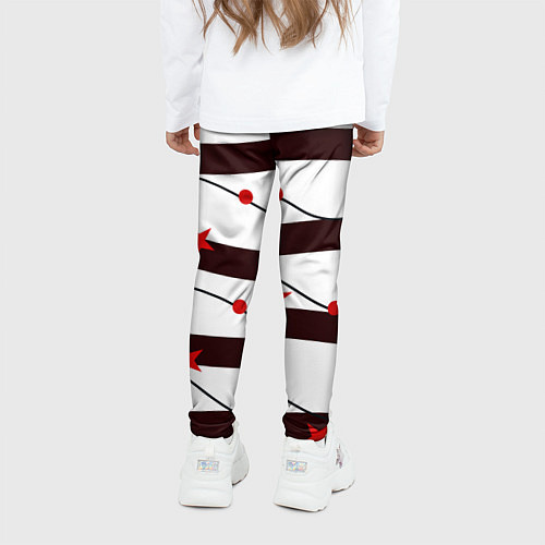 Детские легинсы Красные Звезды На Волнах / 3D-принт – фото 4