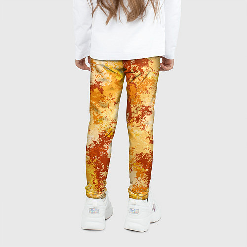 Детские легинсы Спортивный камуфляж Пикси - Апельсин / 3D-принт – фото 4