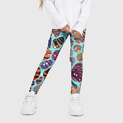 Леггинсы для девочки Разноцветные камушки, цветной песок, пальмовые лис, цвет: 3D-принт — фото 2