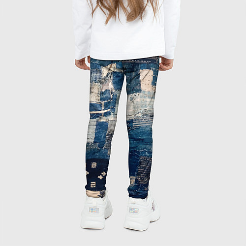 Детские легинсы Patchwork Jeans Осень Зима 2023 / 3D-принт – фото 4