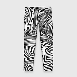 Леггинсы для девочки Сумасшедшая зебра Абстрактный узор с извилистыми л, цвет: 3D-принт