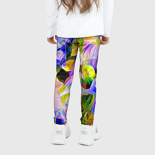 Детские легинсы Красочный цветочный узор Весна - Лето 2023 Colorfu / 3D-принт – фото 4