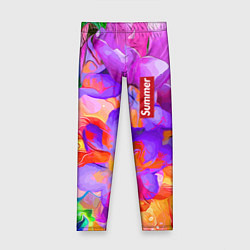 Леггинсы для девочки Красочный цветочный паттерн Лето Colorful Floral P, цвет: 3D-принт