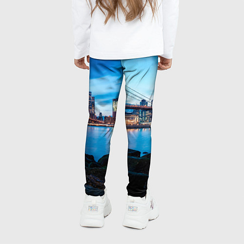 Детские легинсы Закат в мегаполисе / 3D-принт – фото 4