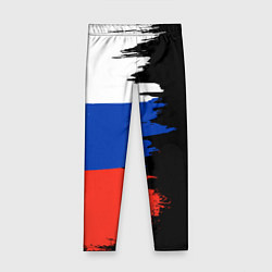Леггинсы для девочки Российский триколор на темном фоне, цвет: 3D-принт