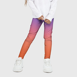 Леггинсы для девочки Трендовый красно-фиолетовый градиент, цвет: 3D-принт — фото 2