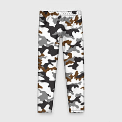 Детские легинсы Камуфляж Чёрно-Белый Camouflage Black-White