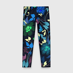 Леггинсы для девочки Color summer night Floral pattern, цвет: 3D-принт
