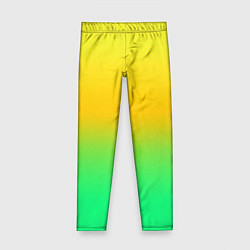 Детские легинсы Неоновый градиентный желто-зеленый фон