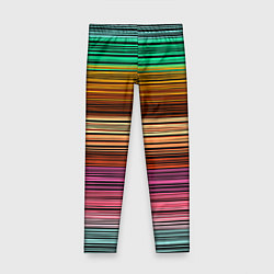 Леггинсы для девочки Multicolored thin stripes Разноцветные полосы, цвет: 3D-принт