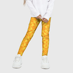 Леггинсы для девочки Желтый абстрактный летний орнамент, цвет: 3D-принт — фото 2