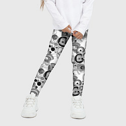 Леггинсы для девочки Black and white sport pattern, цвет: 3D-принт — фото 2