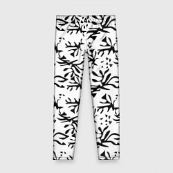 Леггинсы для девочки Черно белый абстрактный модный узор, цвет: 3D-принт