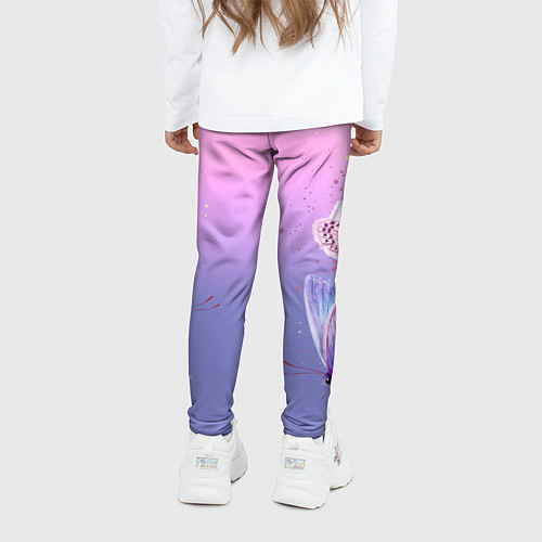 Детские легинсы BTS красивые бабочки / 3D-принт – фото 4