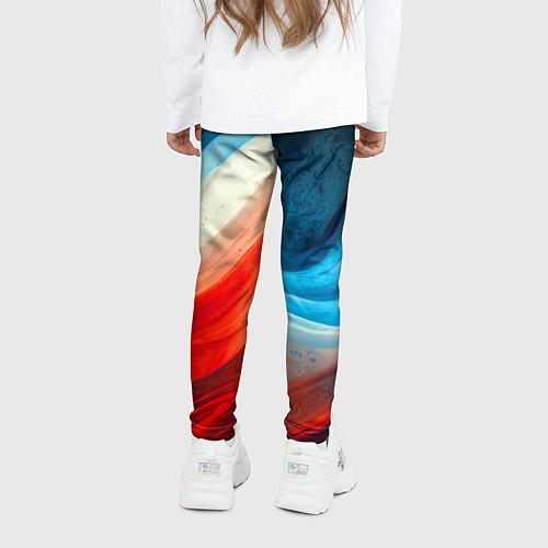 Детские легинсы Неоновые яркие волны / 3D-принт – фото 4