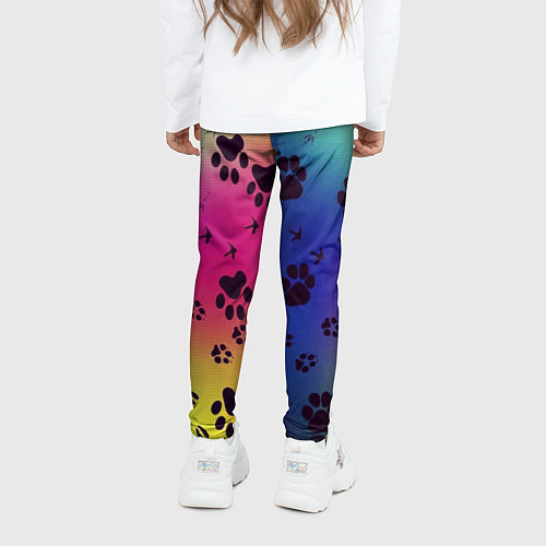 Детские легинсы Следы кошек и птиц / 3D-принт – фото 4