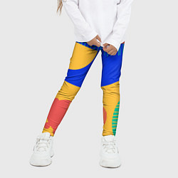 Леггинсы для девочки Геометрические разноцветные фигуры, цвет: 3D-принт — фото 2