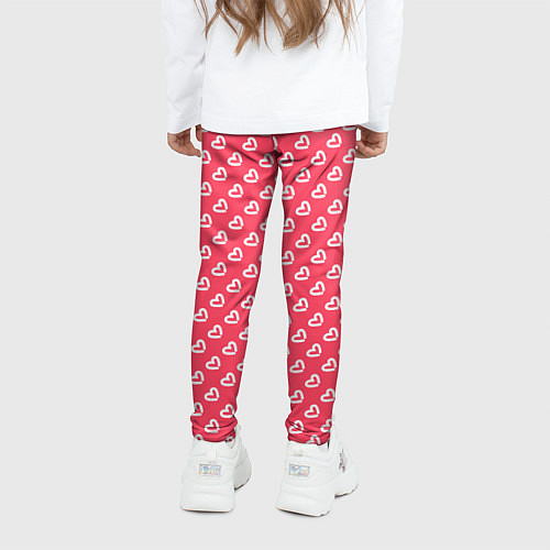 Детские легинсы Белые сердечки - абстракция / 3D-принт – фото 4