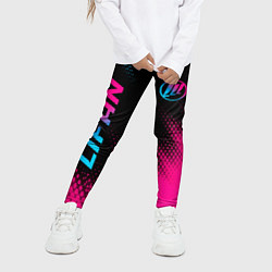 Леггинсы для девочки Lifan - neon gradient: надпись, символ, цвет: 3D-принт — фото 2