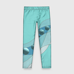 Леггинсы для девочки Голубая геометрическая абстракция Круги и сферы Го, цвет: 3D-принт