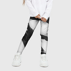 Леггинсы для девочки Осколки кристалла, тёмная абстракция, цвет: 3D-принт — фото 2