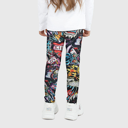 Детские легинсы Татуировки / 3D-принт – фото 4
