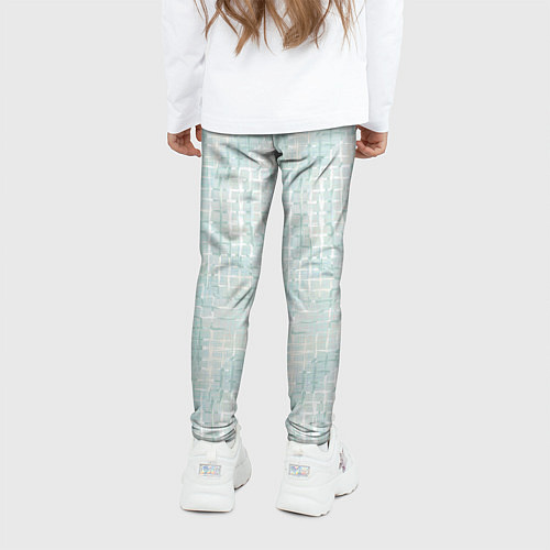 Детские легинсы Круги на клетчатом серо-белом фоне / 3D-принт – фото 4