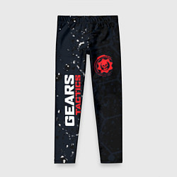 Детские легинсы Gears of War красно-белой лого на темном фоне