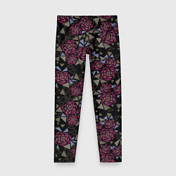 Леггинсы для девочки Узор Розы из геометрических фигур треугольники, цвет: 3D-принт