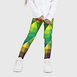 Леггинсы для девочки Узор из разноцветных фигур, цвет: 3D-принт — фото 2