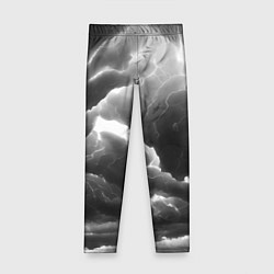Леггинсы для девочки Молнии в черных тучах, цвет: 3D-принт