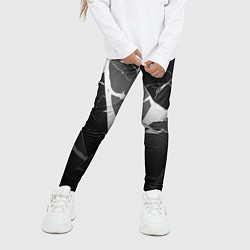 Леггинсы для девочки Черно-белый мрамор с трещинами, цвет: 3D-принт — фото 2