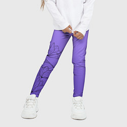 Леггинсы для девочки Красивый фиолетовый градиент с цветами, цвет: 3D-принт — фото 2