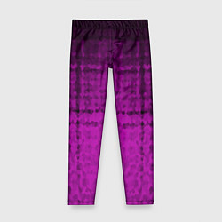 Леггинсы для девочки Абстрактный мозаичный черно - пурпурный узор, цвет: 3D-принт