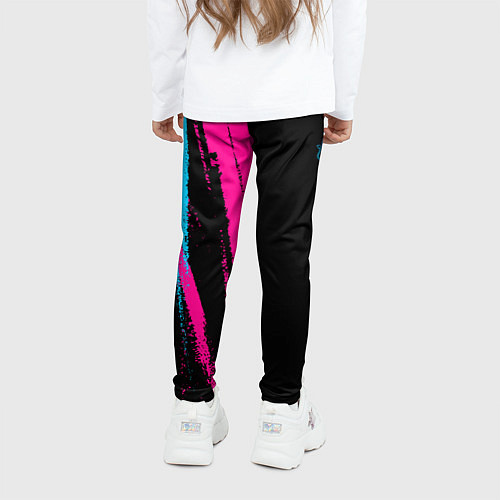 Детские легинсы Bayer 04 - neon gradient: по-вертикали / 3D-принт – фото 4