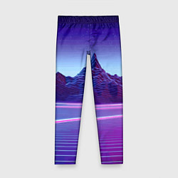 Леггинсы для девочки Neon mountains - Vaporwave, цвет: 3D-принт