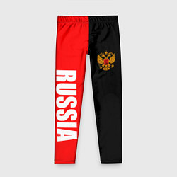 Леггинсы для девочки Россия: Черно-красный, цвет: 3D-принт