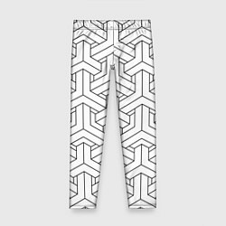 Леггинсы для девочки Мозаичный чёрно-белый паттерн, цвет: 3D-принт