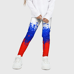 Леггинсы для девочки Флаг России с горизонтальными подтёками, цвет: 3D-принт — фото 2