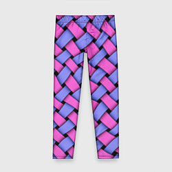 Леггинсы для девочки Фиолетово-сиреневая плетёнка - оптическая иллюзия, цвет: 3D-принт
