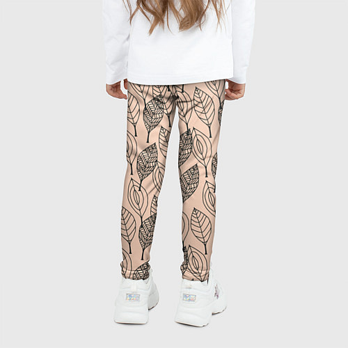 Детские легинсы Листья штрихованные / 3D-принт – фото 4