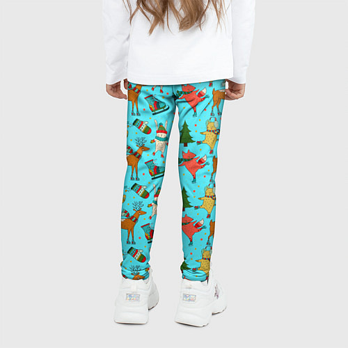 Детские легинсы Animals on the rink / 3D-принт – фото 4