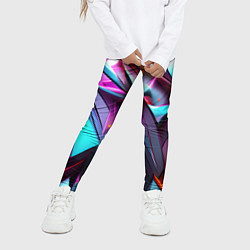 Леггинсы для девочки Осколки голубовато-металлические, цвет: 3D-принт — фото 2