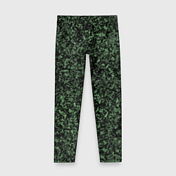 Леггинсы для девочки Черный и зеленый камуфляжный, цвет: 3D-принт
