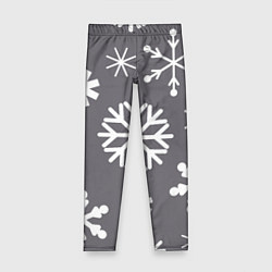 Леггинсы для девочки Snow in grey, цвет: 3D-принт