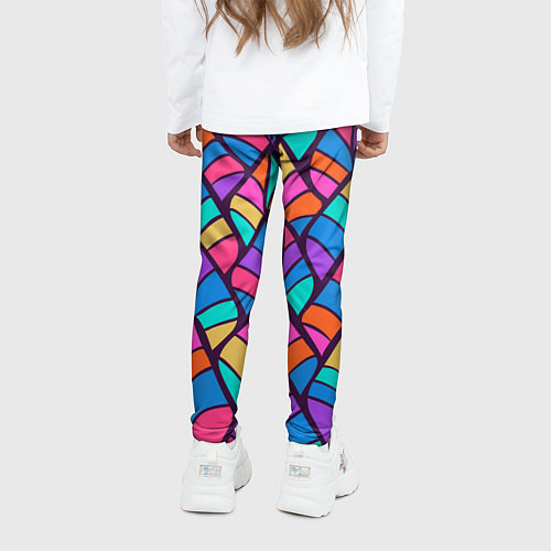 Детские легинсы Разноцветный лиственный паттерн / 3D-принт – фото 4